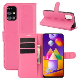 LITCHI Peňaženkový kryt Samsung Galaxy M31s ružový