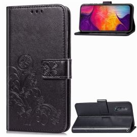 ART Peňaženkový obal Samsung Galaxy A50 FLOWERS čierny
