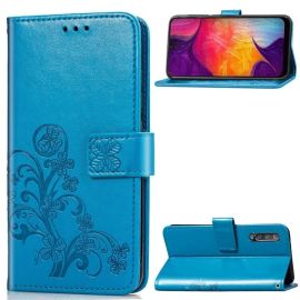 ART Peňaženkový obal Samsung Galaxy A50 FLOWERS modrý