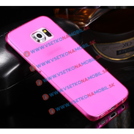 zadný kryt Kryty na mobil - Silikónový obal Samsung Galaxy S6 Edge ružový