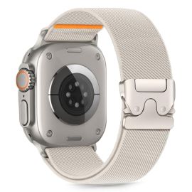 remienok na hodinky Apple Watch SE 3 44mm - TECH-PROTECT NYLON CLASP Remienok pre Apple Watch 44 / 45 / 46 / 49mm TITANIUM
