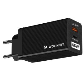 sieťová nabíjačka Sieťové nabíjačky - WOZINSKY GaN2 Lite GaN 65W Rýchlonabíjačka USB + USB Typ-C čierna