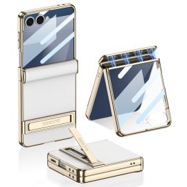 zadný kryt Samsung Galaxy Z Flip7 5G - GKK AURA Ochranný kryt so stojanom Samsung Galaxy Z Flip7 5G biely