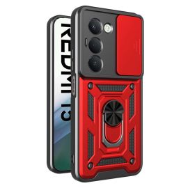 zadný kryt Xiaomi Redmi 15 5G - RING CAMERA Kryt s držiakom pre Xiaomi Redmi 15 / Redmi 15 5G červený