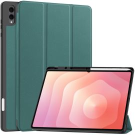 zaklápacie puzdro Samsung Galaxy Tab S11 Ultra - LEATHER Zaklápací kryt pre Samsung Galaxy Tab S11 Ultra zelený