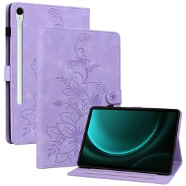 zaklápacie puzdro Samsung Galaxy Tab S10 FE - ART LILY Zaklápacie puzdro pre Samsung Galaxy Tab S9 FE / Tab S10 FE / Tab S10 Lite fialové