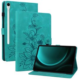 zaklápacie puzdro Samsung Galaxy Tab S10 FE - ART LILY Zaklápacie puzdro pre Samsung Galaxy Tab S9 FE / Tab S10 FE / Tab S10 Lite zelené