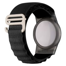 remienok na hodinky Apple AirTag - NYLON Remienok s obalom pre Apple AirTag čierny