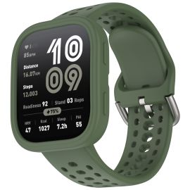 remienok na hodinky Amazfit Bip 6 - PROTEMIO COVER SET Remienok + obal na hodinky Amazfit Bip 6 tmavozelený