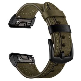 remienok na hodinky Garmin Fenix 8 Pro 47mm - VANGUARD QuickFit Kožený remienok pre Garmin - šírka 22mm zelený