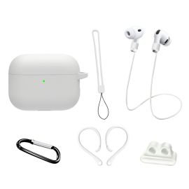 puzdro na slúchadlá Apple Airpods - PROTEMIO 6in1 Sada pre ochranu slúchadiel Apple AirPods Pro 3 biela