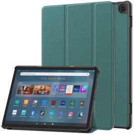 zaklápacie puzdro Amazon Fire Max 11 - LEATHER Zaklápací kryt pre Amazon Fire Max 11 tmavozelený
