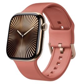 remienok na hodinky Apple Watch 10 42mm - SILICONE Vymeniteľný remienok pre Apple Watch 10 / 11 42mm koralový