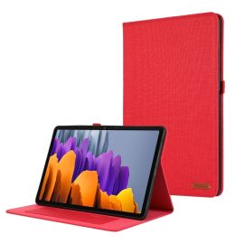 zaklápacie puzdro Samsung Galaxy Tab S10 FE - FABRIC Zaklápací kryt pre Samsung Galaxy Tab S9 FE / Tab S10 FE / Tab S10 Lite červený