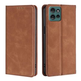 peňaženkové / vyklápacie puzdro Motorola Edge 50 - MAGNETIC Zaklápací kryt pre Motorola Edge 50 svetlohnedý