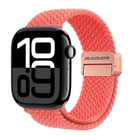 remienok na hodinky Apple Watch 10 42mm - DUX BRAIDED Nylonový remienok pre Apple Watch 10 / 11 42mm lososovo-ružový