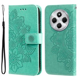 peňaženkové / vyklápacie puzdro Xiaomi Redmi 14C - ART MANDALA Peňaženkový kryt pre Xiaomi Redmi 14C / Poco C75 zelený