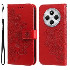 peňaženkové / vyklápacie puzdro Xiaomi Redmi 14C - ART MANDALA Peňaženkový kryt pre Xiaomi Redmi 14C / Poco C75 červený