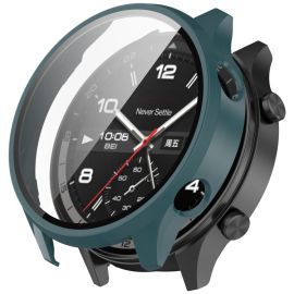 obal na hodinky OnePlus Watch 2R - PC FULL COVER Plastový kryt so sklom pre OnePlus Watch 2R tmavozelený