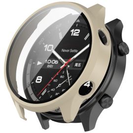 obal na hodinky OnePlus Watch 2R - PC FULL COVER Plastový kryt so sklom pre OnePlus Watch 2R béžový