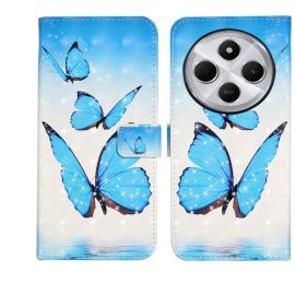 peňaženkové / vyklápacie puzdro Xiaomi Redmi 14C - ART Peňaženkový kryt pre Xiaomi Redmi 14C / Poco C75 BLUE BUTTERFLIES