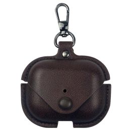 puzdro na slúchadlá Apple Airpods - LEATHER POCKET Puzdro pre slúchadlá AirPods Pro 3 tmavohnedé