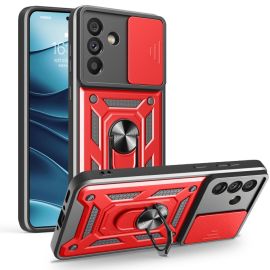 zadný kryt Samsung Galaxy A56 5G - RING CAMERA Kryt s držiakom pre Samsung Galaxy A56 červený