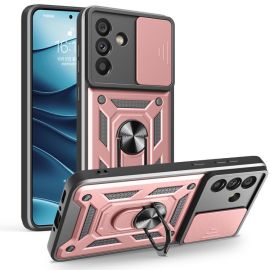 zadný kryt Samsung Galaxy A56 5G - RING CAMERA Kryt s držiakom pre Samsung Galaxy A56 ružový