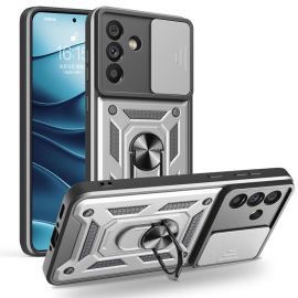 zadný kryt Samsung Galaxy A56 5G - RING CAMERA Kryt s držiakom pre Samsung Galaxy A56 strieborný