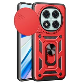 zadný kryt Xiaomi Poco X7 - RING CAMERA Kryt s držiakom pre Xiaomi Redmi Note 14 Pro 5G / Poco X7 červený