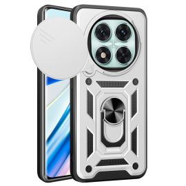zadný kryt Xiaomi Poco X7 - RING CAMERA Kryt s držiakom pre Xiaomi Redmi Note 14 Pro 5G / Poco X7 strieborný