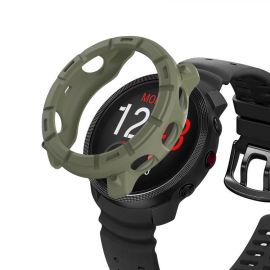 obal na hodinky Polar - TPU HALF COVER Kryt pre Polar Vantage M3 tmavozelený