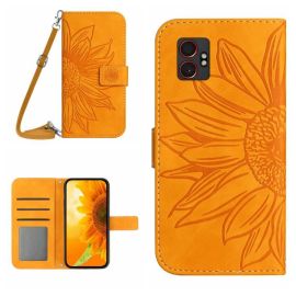 peňaženkové / vyklápacie puzdro Samsung Galaxy Xcover 7 Pro - ART SUNFLOWER Peňaženkový obal so šnúrkou pre Samsung Galaxy Xcover 7 Pro žltý