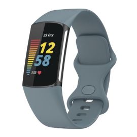 remienok na hodinky Fitbit Charge 5 - SILICONE Vymeniteľný remienok pre Fitbit Charge 6 / Charge 5 šedomodrý