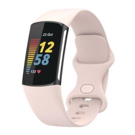 remienok na hodinky Fitbit Charge 5 - SILICONE Vymeniteľný remienok pre Fitbit Charge 6 / Charge 5 SAND PINK