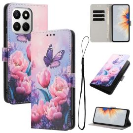 peňaženkové / vyklápacie puzdro Honor X7d - ART Peňaženkový kryt pre Honor 400 Smart 5G / Honor X7d PINK BUTTERFLY