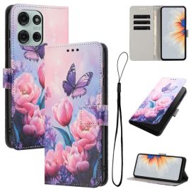 peňaženkové / vyklápacie puzdro Motorola Moto G86 5G - ART Peňaženkový obal pre Motorola Moto G86 5G PINK FLOWER