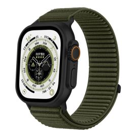 remienok na hodinky Apple Watch 11 46mm - xDfind NYLON Vymeniteľný remienok pre Apple Watch 44 / 45 / 46 / 49mm tmavozelený