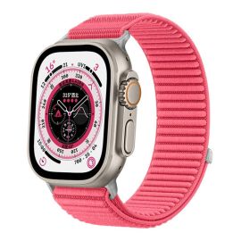 remienok na hodinky Apple Watch 6 / SE / 5 / 4 44mm / 1/2/3 42mm - xDfind NYLON Vymeniteľný remienok pre Apple Watch 44 / 45 / 46 / 49mm RED-PINK