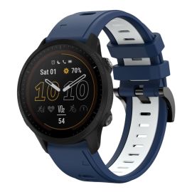 remienok na hodinky Garmin Forerunner 955 - SPORTY Vymeniteľný silikónový remienok Garmin Forerunner 955 BLUE-WHITE