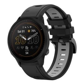 remienok na hodinky Garmin Forerunner 955 - SPORTY Vymeniteľný silikónový remienok Garmin Forerunner 955 BLACK-GREY