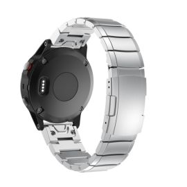 remienok na hodinky Garmin Fenix E 47mm - ARMOUR QUICK RELEASE Kovový remienok pre Garmin Fenix E 47mm strieborný