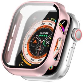 obal na hodinky Apple Watch 10 42mm - PC FULL COVER Plastový kryt so sklom pre Apple Watch 10 / 11 42mm metalický ružový