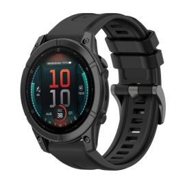 remienok na hodinky Garmin Fenix E 47mm - SILICONE Vymeniteľný remienok pre Garmin Fenix E 47mm čierny