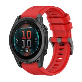 remienok na hodinky Garmin Fenix E 47mm - SILICONE Vymeniteľný remienok pre Garmin Fenix E 47mm červený