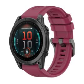 remienok na hodinky Garmin Fenix E 47mm - SILICONE Vymeniteľný remienok pre Garmin Fenix E 47mm bordový