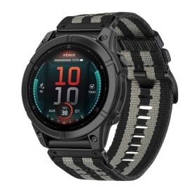 remienok na hodinky Garmin Fenix E 47mm - CANVAS Vymeniteľný remienok pre Garmin Fenix E 47mm šedý-čierny