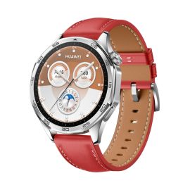 remienok na hodinky Huawei Watch GT 5 Pro 46mm - LEATHER Kožený remienok pre Huawei Watch GT 5 Pro 46mm / GT 6 Pro 46mm červený