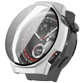 obal na hodinky Huawei Watch GT 5 Pro 46mm - PC FULL COVER Plastový kryt so sklom pre Huawei Watch GT 5 Pro 46mm strieborný