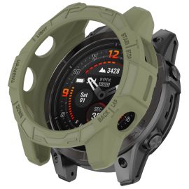 obal na hodinky Garmin Fenix E 47mm - TPU HALF COVER Kryt pre Garmin Fenix E 47mm tmavozelený